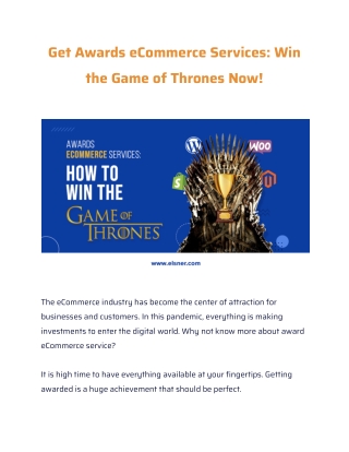 Get Awards eCommerce Services_ Win the Game of Thrones Now