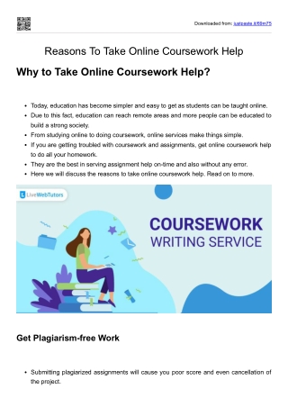 reasons to take online coursework help