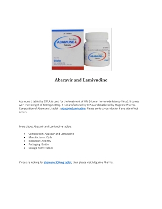 abamune 300 mg tablet