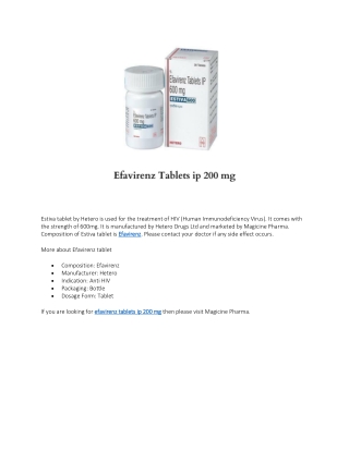Efavirenz tablets ip 200 mg