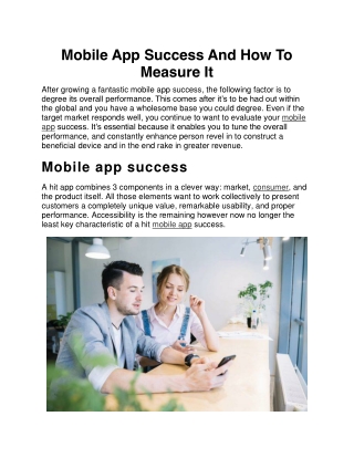 Mobile App Success And How To Measure It