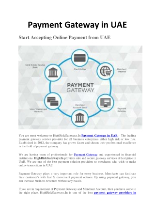 Payment Gateway in UAE - Highrisk Gateways