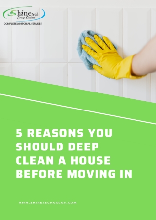 5 Reasons You Should Deep Clean a House before Moving In