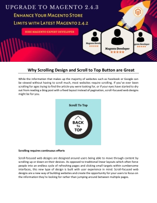 Why Scrolling Design and Scroll to Top Button are Great