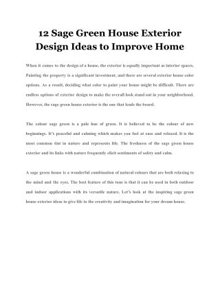 12 Sage Green House Exterior Design Ideas to Improve Home