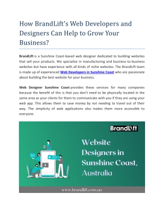 How BrandLift’s Web Developers and Designers Can Help to Grow Your Business