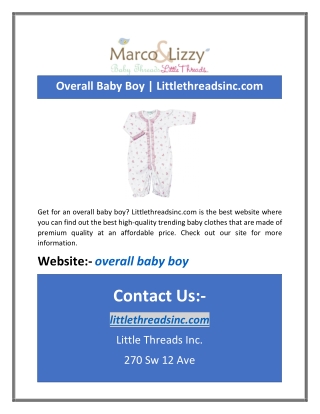 Overall Baby Boy | Littlethreadsinc.com
