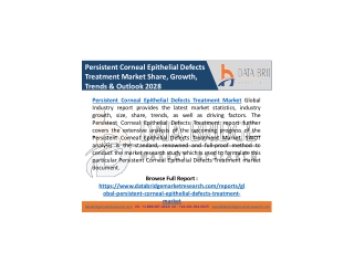 Persistent Corneal Epithelial Defects Treatment Market Size, Share, Trends