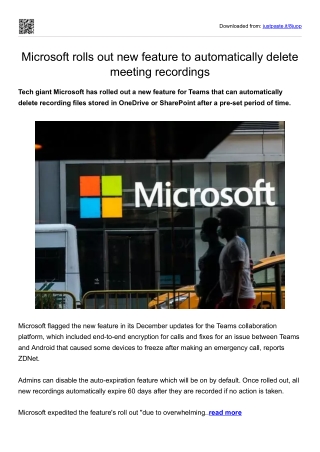 Microsoft rolls out new feature to automatically delete meeting recordings