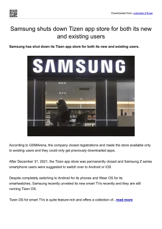 Samsung shuts down Tizen app store for both its new and existing users