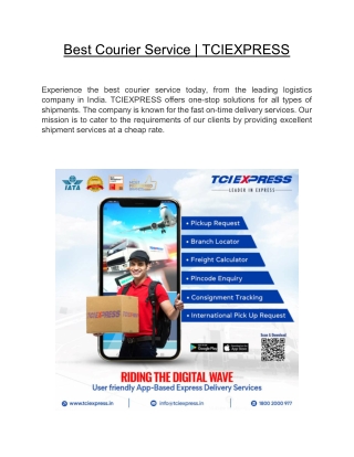 Best Courier Service | TCIEXPRESS