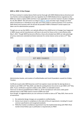 MDR vs. MDD 13 Key Changes