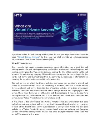 What are Virtual Private Servers