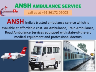 Get high quality air ambulance service from Patna