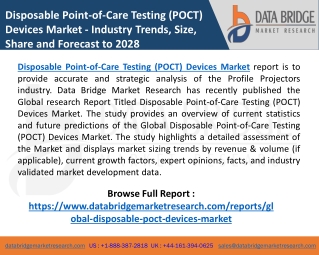 Disposable Point-of-Care Testing (POCT) Devices Market to Witness Strong Growth