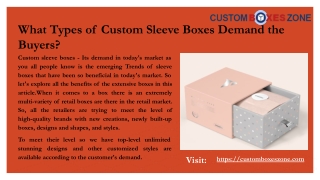 What Types of Custom Sleeve Boxes Demand the Buyers