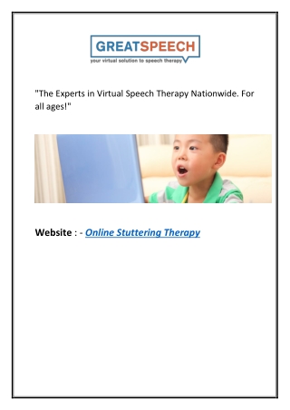 Online Stuttering Therapy | Greatspeech.com