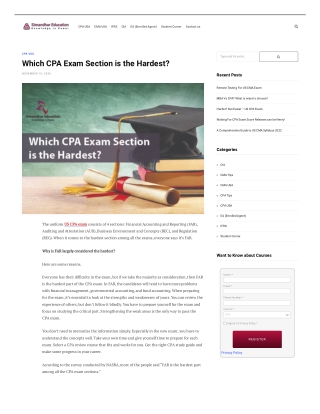 Which CPA Exam Section is the Hardest?