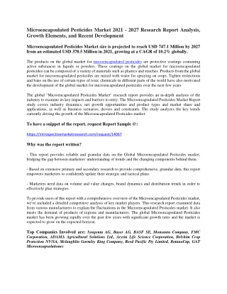 Microencapsulated Pesticides Market