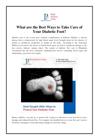 What are the Best Ways to Take Care of Your Diabetic Foot?