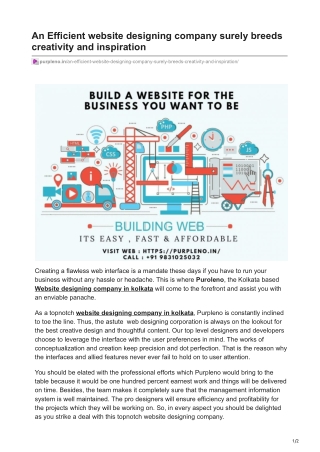 An Efficient website designing company surely breeds creativity and inspiration