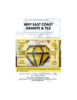 Why East Coast Granite Tile