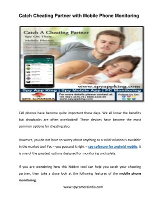 Catch Cheating Partner with Mobile Phone Monitoring