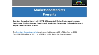 Quantum Computing Market Size Global Forecast to 2026