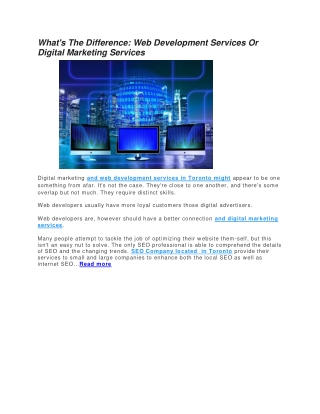 What's The Difference: Web Development Services Or Digital Marketing Services
