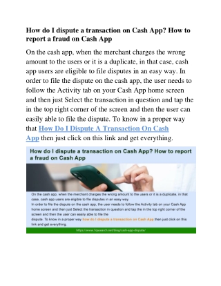 How do I dispute a transaction on Cash App? How to report a fraud on Cash App