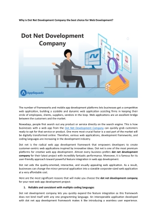 Dot Net Development Company