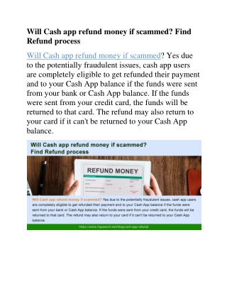 Will Cash app refund money if scammed? Find Refund process