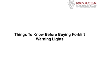 Things To Know Before Buying Forklift Warning Lights