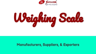 Weighing Scale Manufacturers