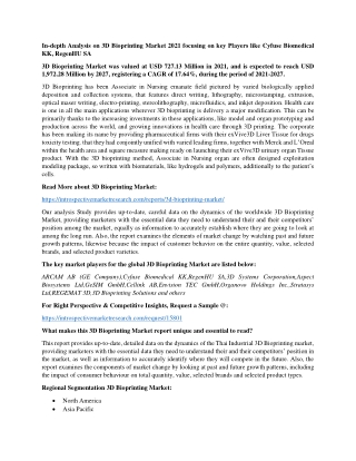 3D Bioprinting market
