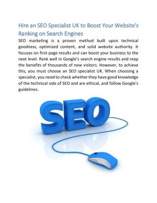 Hire an SEO Specialist UK to Boost Your Website_s Ranking on Search Engines