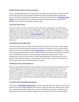 Benefits Of A Real Estate License You Can’t Ignore