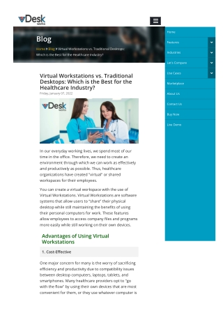 Virtual Workstations vs. Traditional Desktops : Which is the Best for the Healthcare Industry?