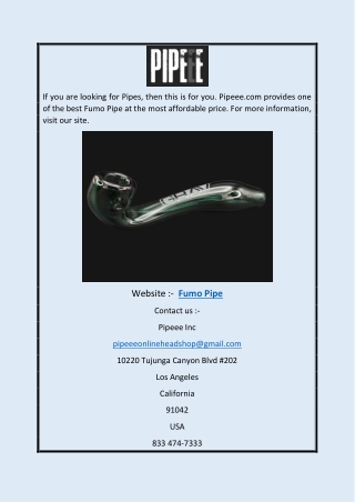 Fumo Pipe | Pipeee.com