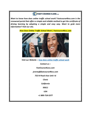 How Does Online Traffic School Work  Fastcourse4less.com
