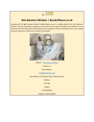 Skin Boosters Windsor