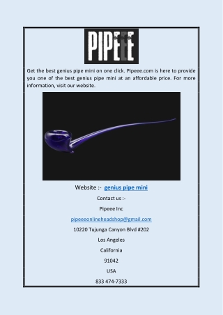 Genius pipe mini | Pipeee.com