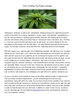 TimeToObtainTheProperCannabis