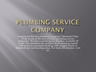 Plumbing Service Company