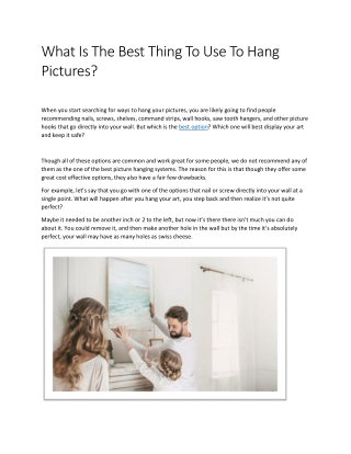 What Is The Best Thing To Use To Hang Pictures