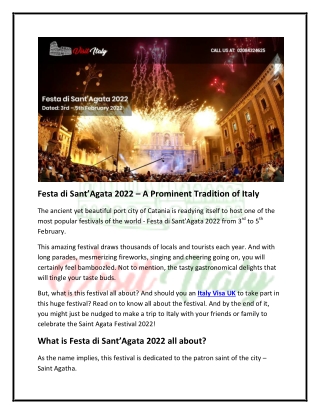 Festa di Sant Agata 2022 - a prominent tradition of Italy