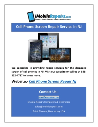 Cell Phone Screen Repair Service in NJ
