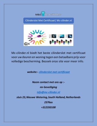 Cilinderslot Met Certificaat| Mc-cilinder.nl