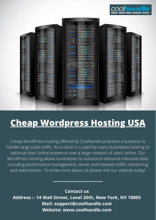 Cheap Wordpress Hosting USA