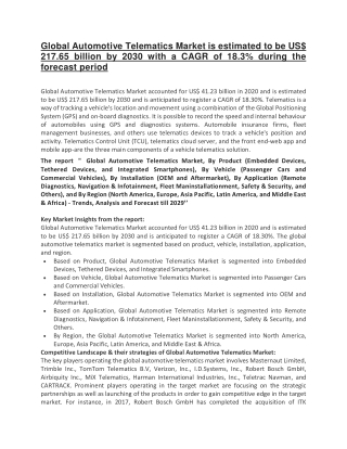 Global Automotive Telematics Market